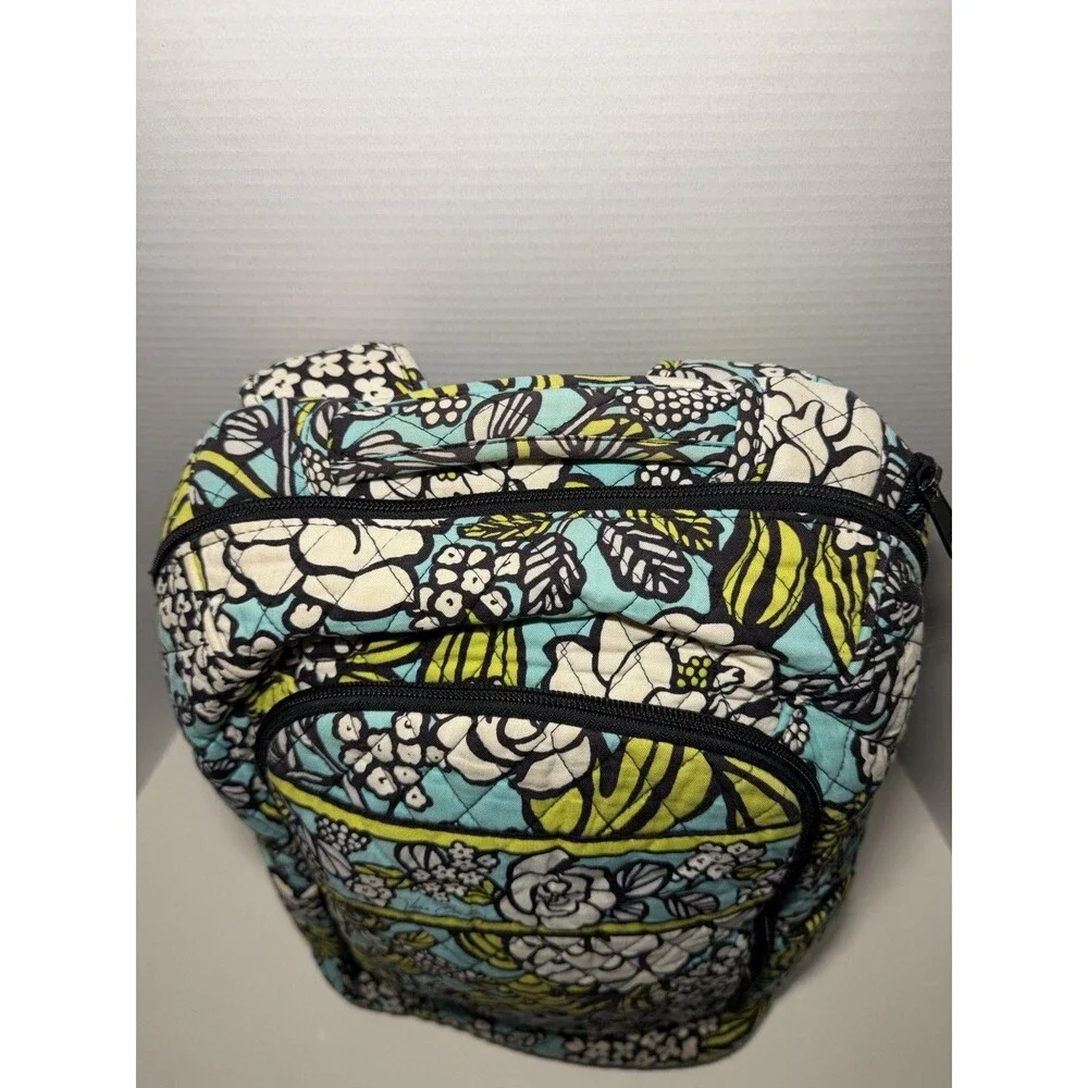 Vera Bradley Island Blooms Laptop Computer Backpack Pockets & Compartments